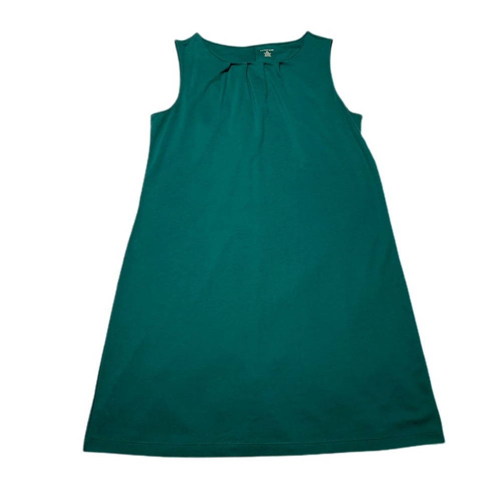 Lands End Sleeveless Dress Pleated Neckline XL